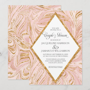 Invitation Couples ShowRose Gold Faux Parties scintillant Mar