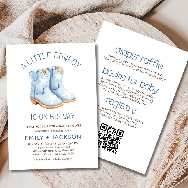 Invitation Couples tout en un petit Baby shower de garçon Cow (Créateur téléchargé)