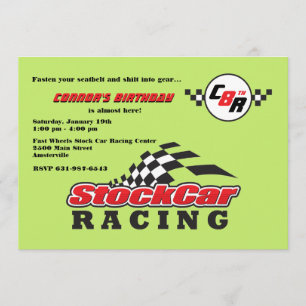 Invitation courante de courses d'automobiles