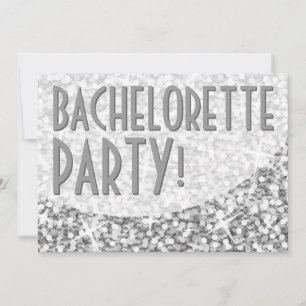 Invitation Courbe "Argent" de Glitz "Bachelorette Party"