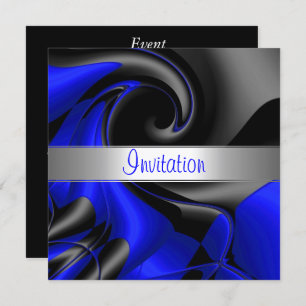 Invitation Courbe bleue Abstraite