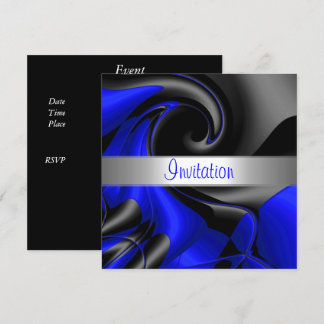 Invitation Courbe bleue Abstraite