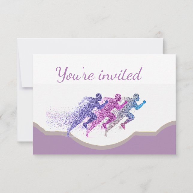 Invitation Coureur de marathon fête d'anniversaire (Devant)