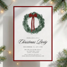 Couronne aquarelle bordure rouge Noël