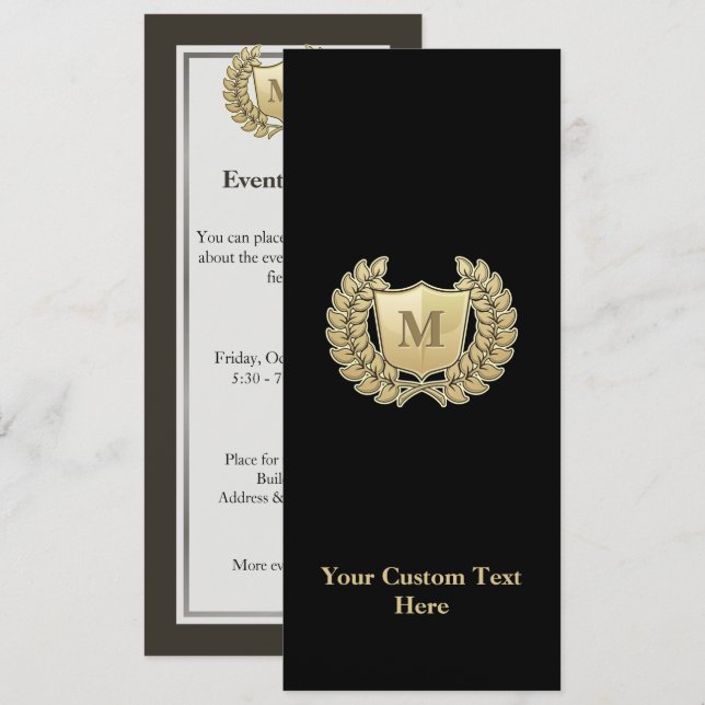 Invitation Couronne avec bouclier (Devant / Derrière)