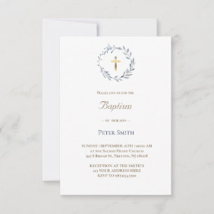 Invitation couronne bleue   Baptême