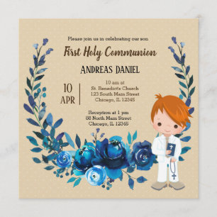 Invitation Couronne bleue de la Sainte Communion