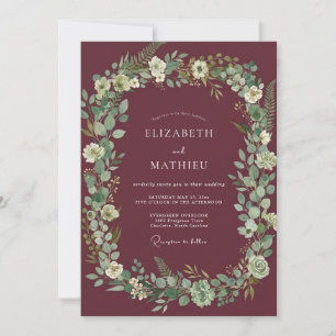 Invitation Couronne botanique de mariage en Bourgogne