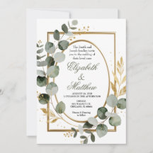 Couronne botanique de mariage Eucalyptus Gold Invi