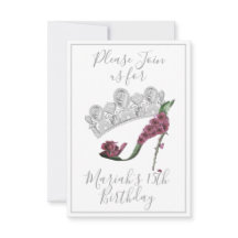 Couronne d'argent, chaussure à talon haute en fée