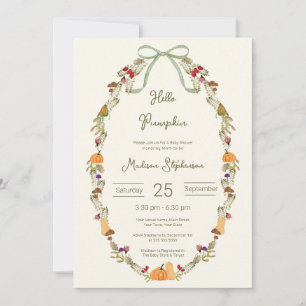 Invitation Couronne d'automne à l'aquarelle Baby Shower Bonjo