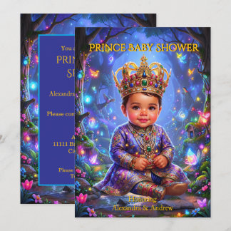 Invitation Couronne de Baby Shower Magique et Exotique pour P