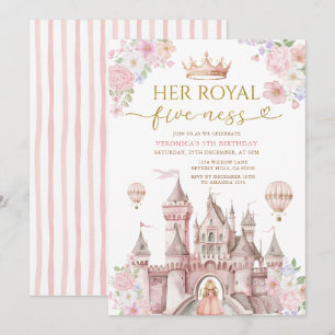 Invitation Couronne de Château d'anniversaire de Sa Royale ci