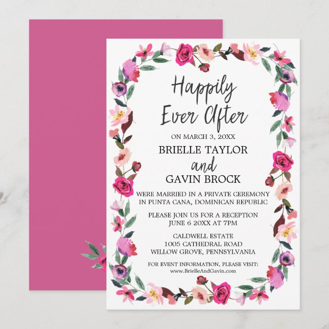 Invitation Couronne de conte de fées romantique pour mariage  (Devant / Derrière)