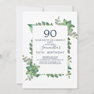 Invitation Couronne de diamant de verdure estivale 90e annive