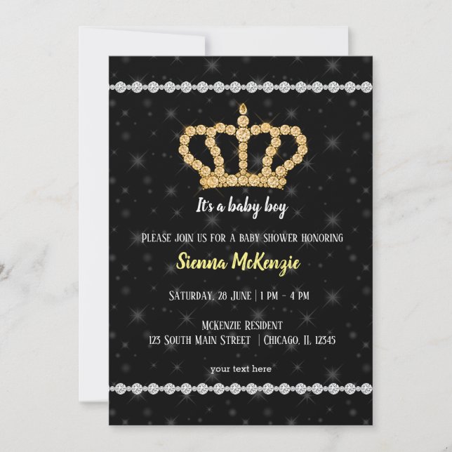 Invitation Couronne de diamants scintillants - choisissez vot (Devant)