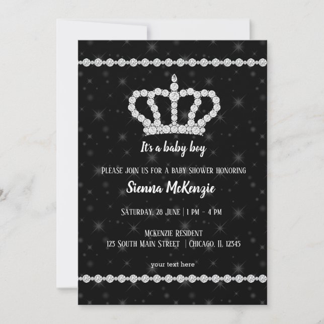 Invitation Couronne de diamants scintillants - choisissez vot (Devant)