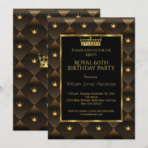 Invitation Couronne de fête d'anniversaire de 60 ans du roi M