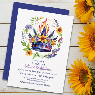 Invitation Couronne de feu de Beltane Fête de sabbat floral d