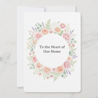 Invitation Couronne de fleurs à l'aquarelle avec des roses pa