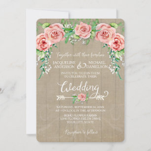 Invitation Couronne de fleurs BOHO Baby's Breath Planches de 