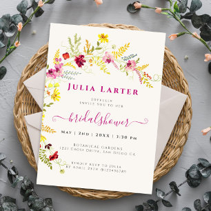 Invitation Couronne de fleurs d'orchidée sauvage violette pou