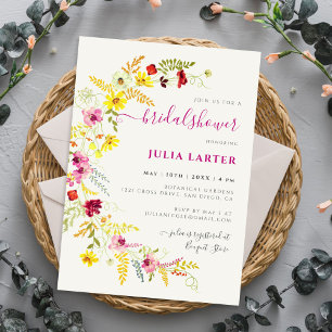 Invitation Couronne de fleurs d'orchidées sauvages violettes