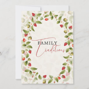 Invitation Couronne de fleurs sauvages de fraises douces roug