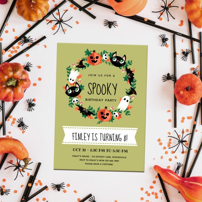 Invitation Couronne de Halloween effrayante mignonne pour ann (Créateur téléchargé)