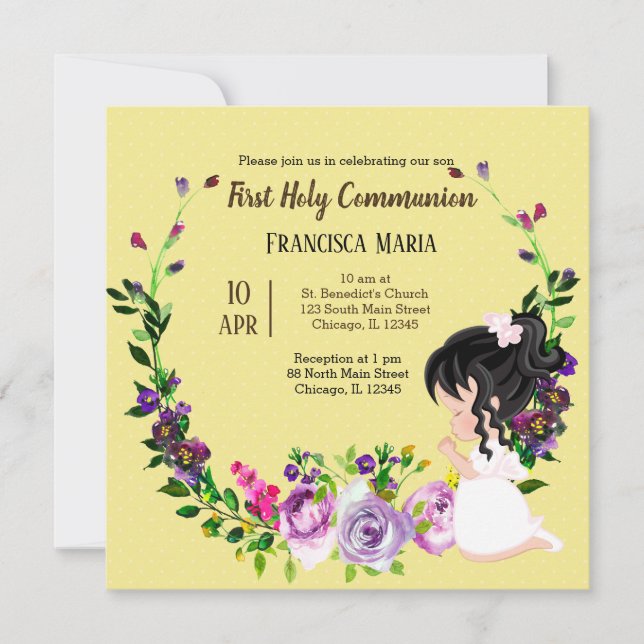 Invitation Couronne de la Sainte Communion * choisir la coule (Devant)
