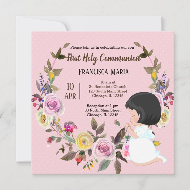 Invitation Couronne de la Sainte Communion * choisir la coule (Devant)