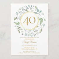 Couronne de laurier en or Monogramme 40e anniversa