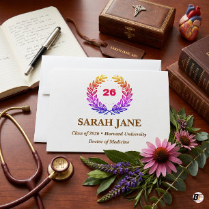 Invitation Couronne de laurier vibrante pour la remise des di