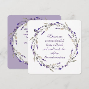 Invitation Couronne de lavande pour 45e anniversaire