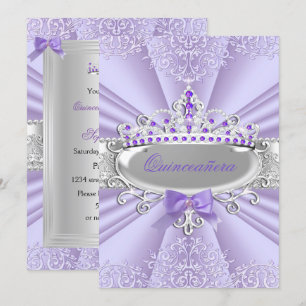 Invitation Couronne de Lavande Violette Damassée Fête de Quin