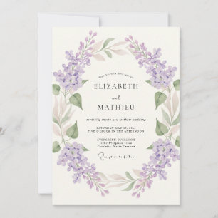 Invitation Couronne de mariage à floraison de lavande