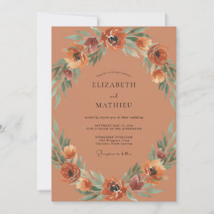 Invitation Couronne de mariage ambre en terre cuite