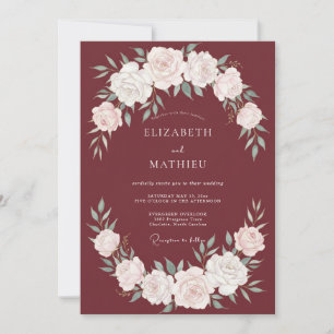 Invitation Couronne de mariage au feuillage de vin