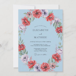 Invitation Couronne de mariage au lilas cramoisi