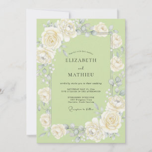 Invitation Couronne de mariage au pistachio