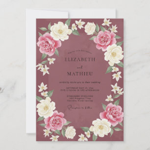 Invitation Couronne de Mariage aux Baies de Vin