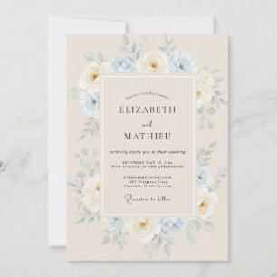 Invitation Couronne de mariage aux pétales d'ivoire