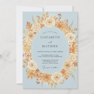Invitation Couronne de mariage Azur Or