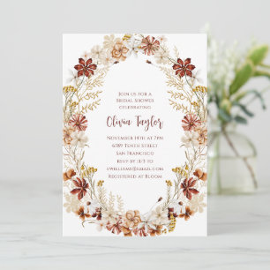 Invitation Couronne de mariage bohème bourguignonne florale r