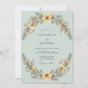 Invitation Couronne de mariage Celadon Gold