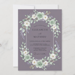 Invitation Couronne de mariage de succulentes mauve doux