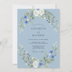 Invitation Couronne de mariage en acier Bleuet