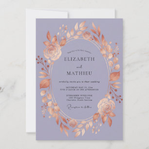 Invitation Couronne de mariage en améthyste cuivre