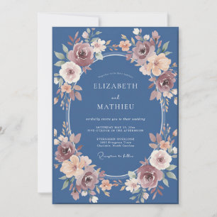 Invitation Couronne de mariage en ardoise mauve