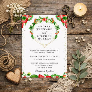 Invitation Couronne de mariage en forme de cœur floral aux fr
